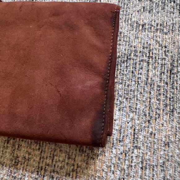 Mark Cross England Vintage Suede Jewelry Roll Travel Organizer Pouch Brown - Picture 4 of 12